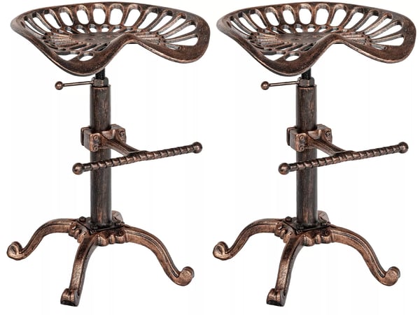 Butch 2-delad barstolssats, bronsmetall, höjdjusterbar, ergonomisk gjutjärnssits, fotstöd, set om 2