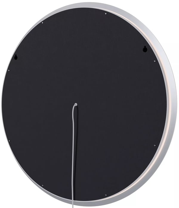 Laconia 70 cm rundt badeværelsesspejl med LED-belysning, dæmpbart, anti-dug, IP44, klart glas