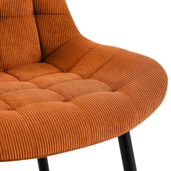 Sardna Orange Fløjlsspisebordsstol med matsorte metalben