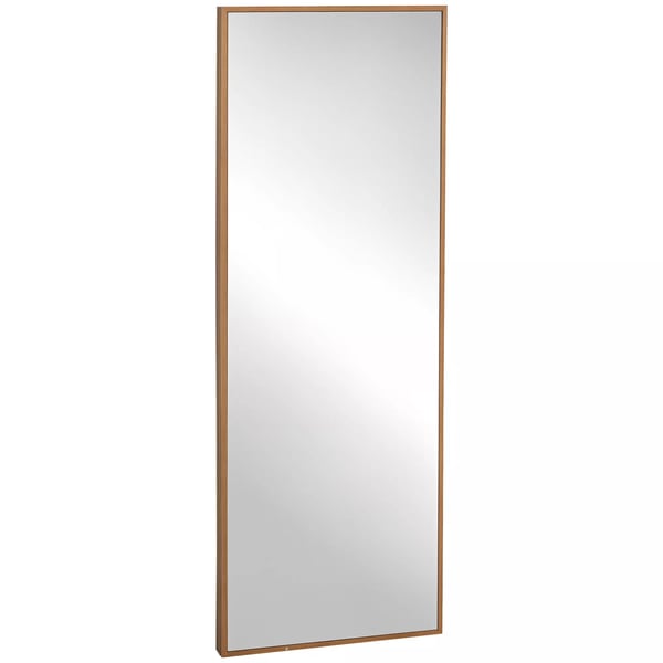 HOMCOM Helkropsspejl 125x45cm med Træramme, Natur, Vægspejl/Gulvspejl