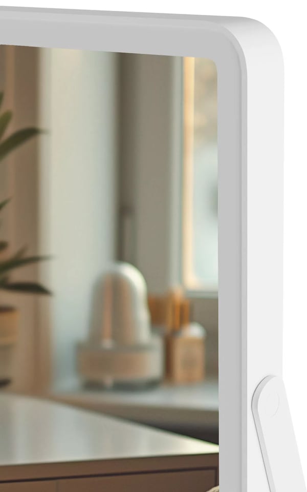 Caistor Vanity Spejl med LED-lys - Hvidt Glas & Metal, USB-C Drevet