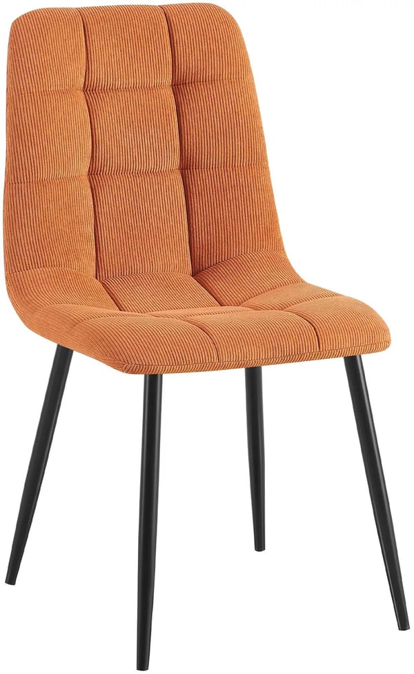 Tilde Cord Polstret Spisebordsstol - Orange, Metalramme