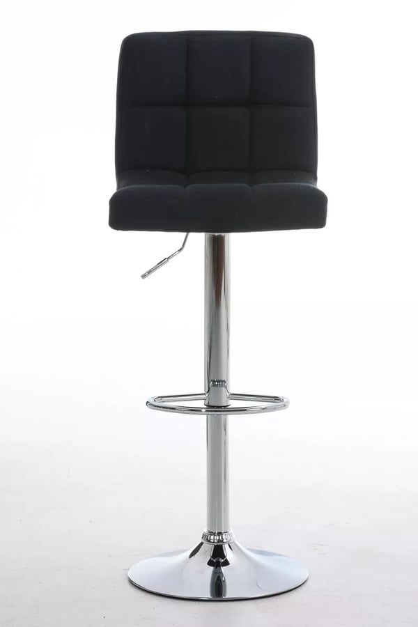 Peru stof barstol med krom-look metalstel - sort