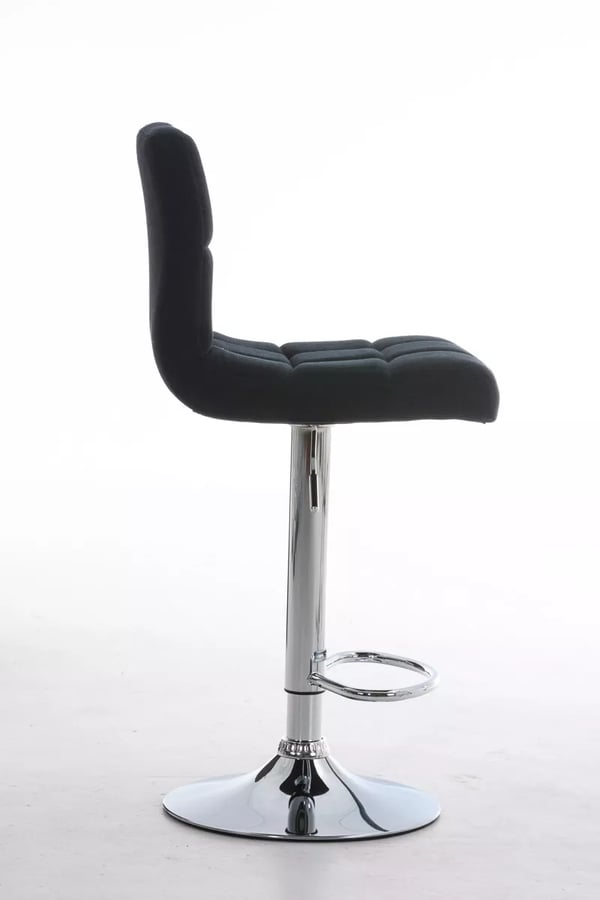 Peru stof barstol med krom-look metalstel - sort