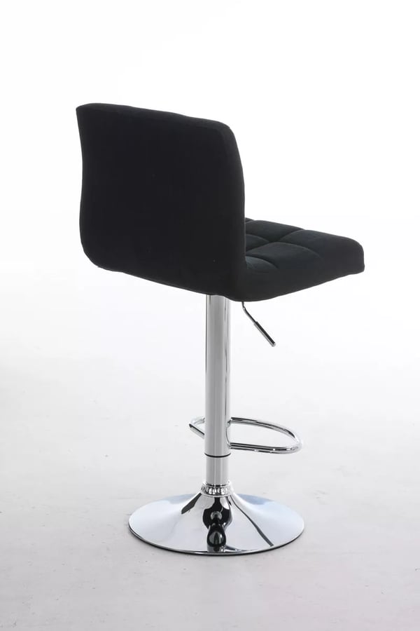Peru stof barstol med krom-look metalstel - sort