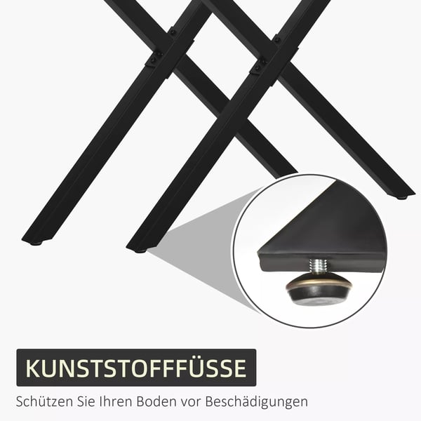 Pöydänjalkasarja, 2 kpl, X-muoto, musta, teräs, 72cm