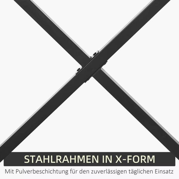 Pöydänjalkasarja, 2 kpl, X-muoto, musta, teräs, 72cm