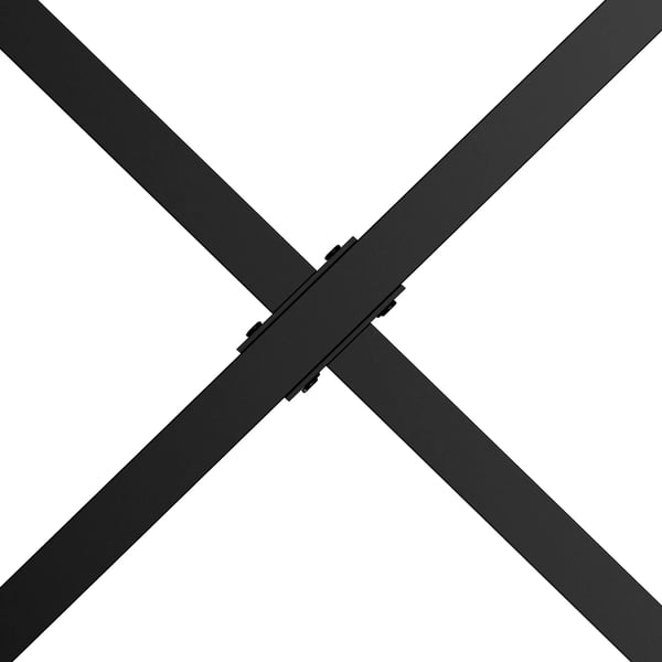 Pöydänjalkasarja, 2 kpl, X-muoto, musta, teräs, 72cm