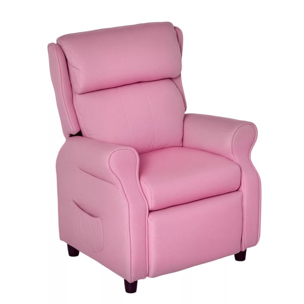HOMCOM Justerbar Børnesofa med Fodstøtte og Lommer - Lyserød, 58x53x70 cm, 3-5 År