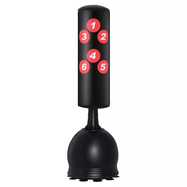 HOMCOM Stående boksesæk 165 cm til Voksne - Heavy Duty med Sugekopfod (Sort, HDPE/PVC/EPE)