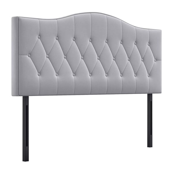 HOMCOM Sänggavel i grått, stoppad med poppel och polyester, bekväm ryggstöd med gummifötter, 185x8x134cm