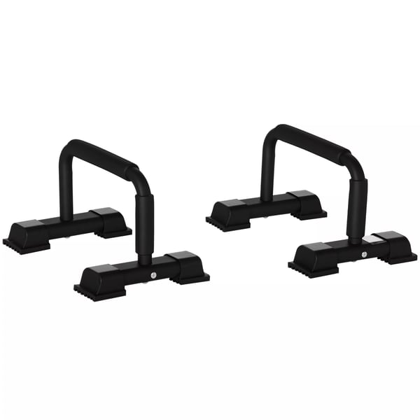 HOMCOM Armhävningshandtag 2-pack, halkfria, för träning med stål och skumvadderade grepp, svart