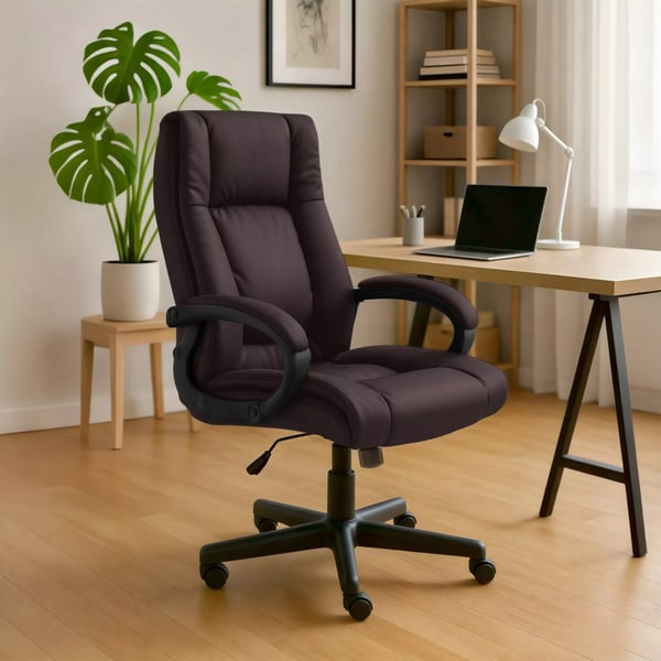 Toimistotuoli Sparta, ruskea tekonahka, ergonominen, XL-koko