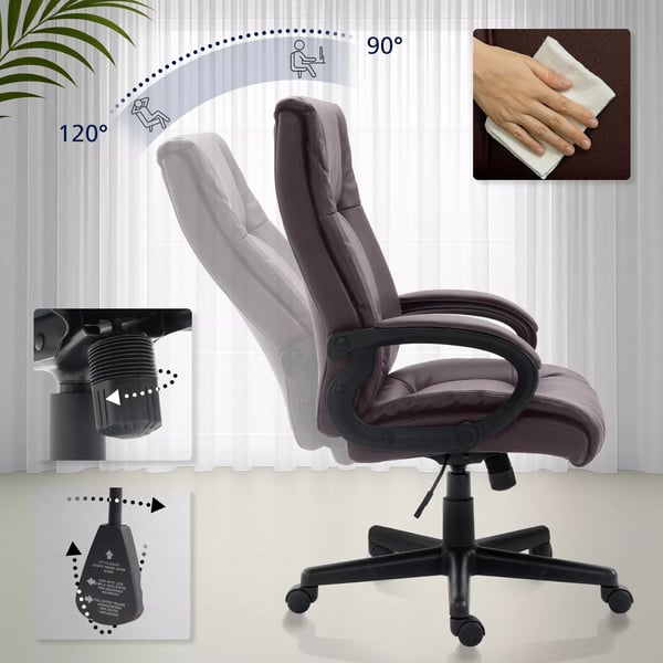 Toimistotuoli Sparta, ruskea tekonahka, ergonominen, XL-koko