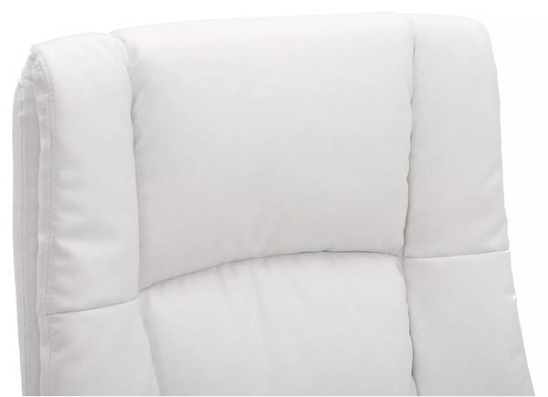 CLP Kontorstol XL Sparta - Kunstlæder Hvid med Plaststel, Ergonomisk, Højdejusterbar, Vippemekanisme, Polstrede Armlæn & Nakkestøtte, Stille Hjul