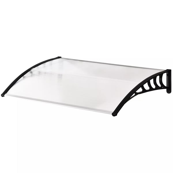 Outsunny dörrtak för ytterdörr, skärmtak, dörrmarkis av polykarbonat med UV-skydd, vit, 90x150cm