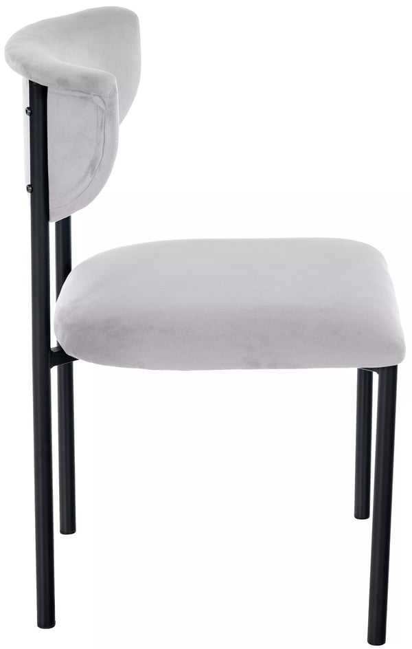 Gambell samettituolisetti 2 kpl, harmaa, metallirunko