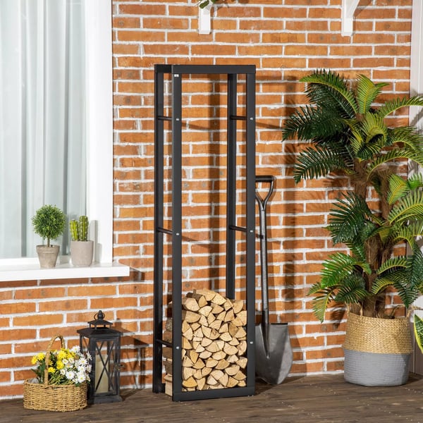 Polttopuualusta, teräs, musta, 100kg