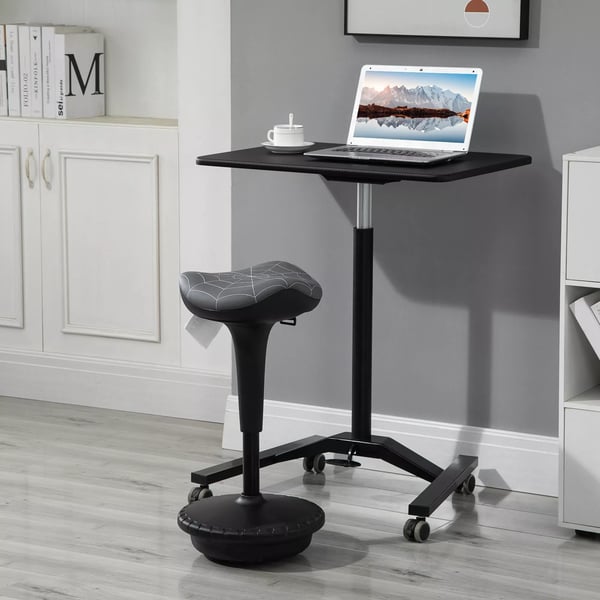 Vinsetto kontorstol med drejefunktion, ergonomisk skammel, højdejusterbar 65,5-83,5 cm, 120° vipbar, Grå