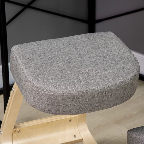 Vinsetto Ergonomisk Knæstol, Birkestræ, Grå