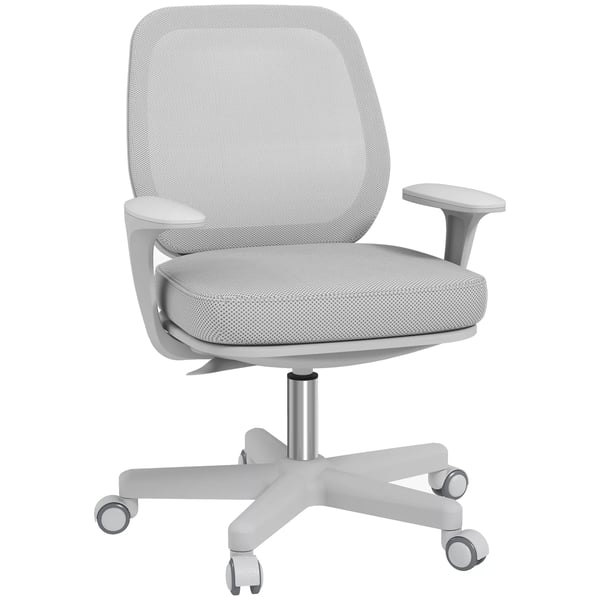 Vinsetto kontorstol, ergonomisk skrivebordsstol med drejefunktion, højdejusterbar 55 x 48 x 82,5-94,5 cm grå