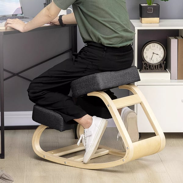 Vinsetto Ergonomisk Knæstøttestol, Sort Birk, God Sidestilling