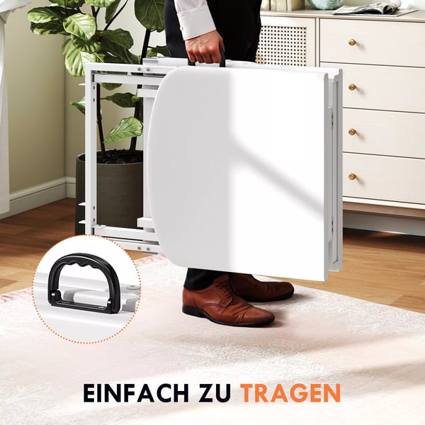 HOMCOM Massagebriks, Justerbar, Foldbar, Kunstlæder/Skum, Hvid, Max 220kg