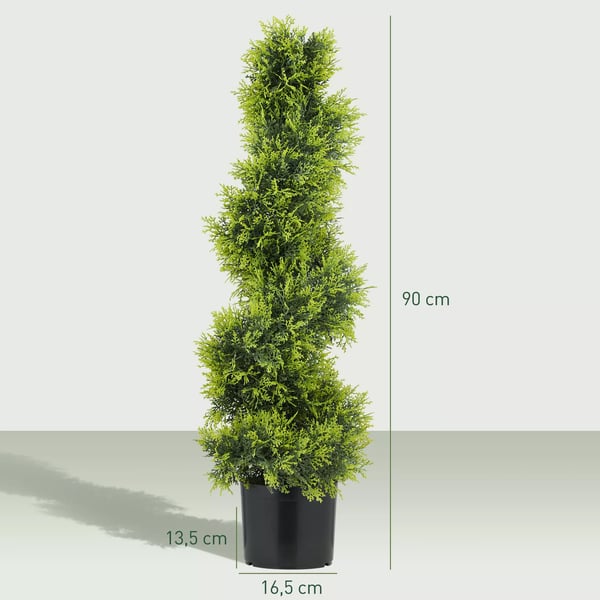Spiral Kunstig Cypres 90cm Pant i Plastik & Metal - Gran