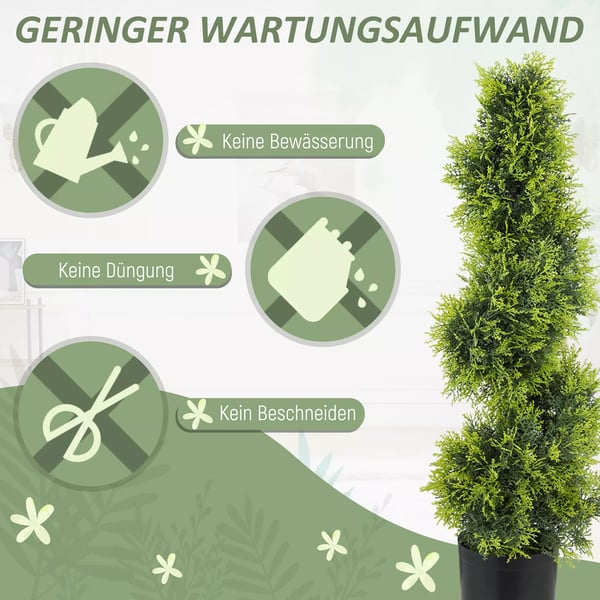 Spiral Kunstig Cypres 90cm Pant i Plastik & Metal - Gran