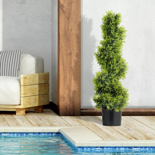 Spiral Kunstig Cypres 90cm Pant i Plastik & Metal - Gran