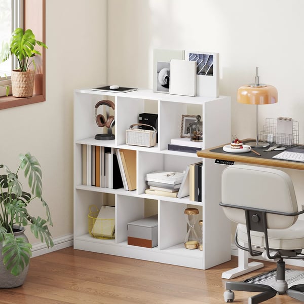 HOMCOM Reol/Bogreol m. 8 rum, 97,5x30x100 cm, Hvid, MDF