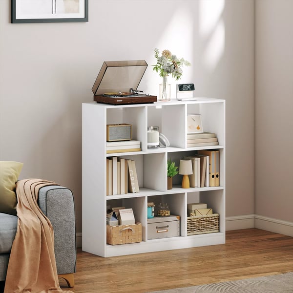HOMCOM Reol/Bogreol m. 8 rum, 97,5x30x100 cm, Hvid, MDF