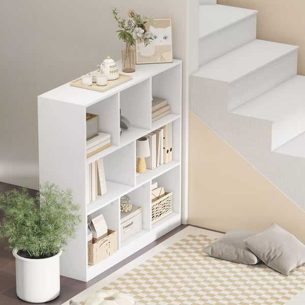 HOMCOM Reol/Bogreol m. 8 rum, 97,5x30x100 cm, Hvid, MDF