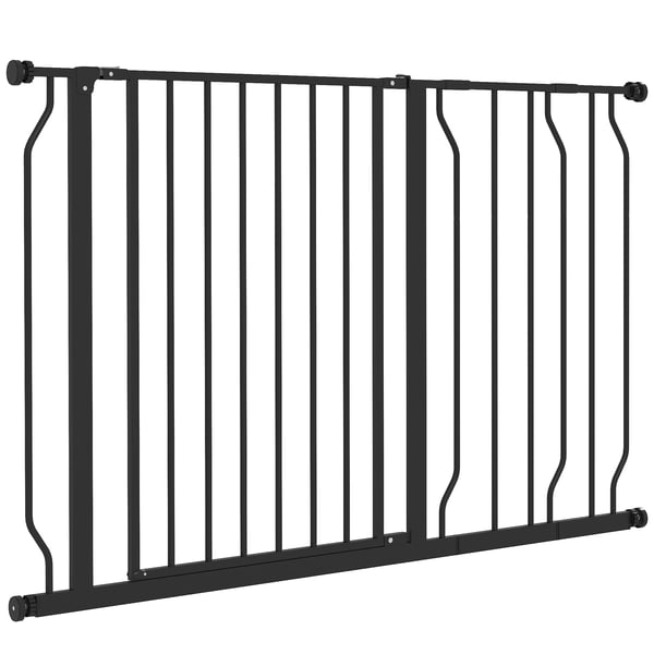 PawHut turvaportti koirille ja vauvoille - säädettävä 75-115cm, teräs/ABS, musta PawHut turvaportti koirille ja vauvoille - säädettävä 75-115cm, teräs/ABS, musta
