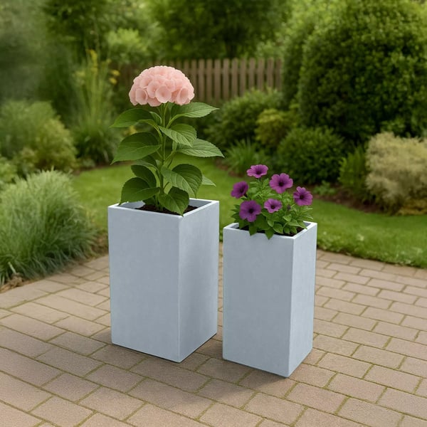 2 x Fiberclay istutusruukku, harmaa