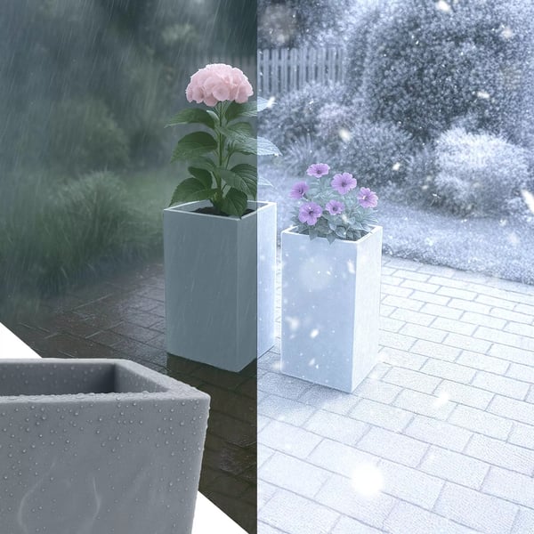 2 x Fiberclay istutusruukku, harmaa