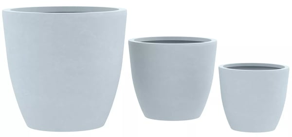 3-osainen Fiberclay-ruukku, harmaa