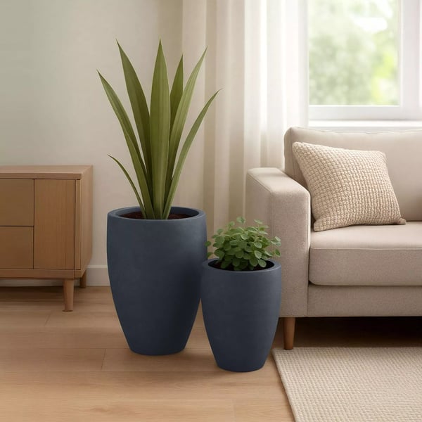 Fiberclay-istutusruukut, 2 kpl, antrasiitti