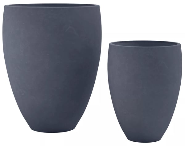 Fiberclay-istutusruukut, 2 kpl, antrasiitti