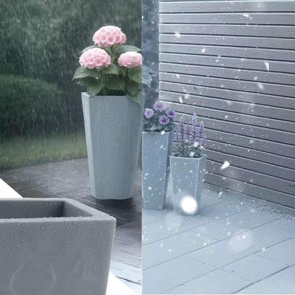 3 x Fiberclay-istutusruukkua, harmaa