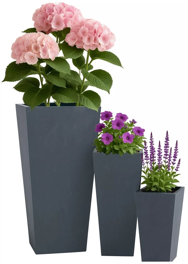 Antracit Fiberclay 3-delat Planteringsset