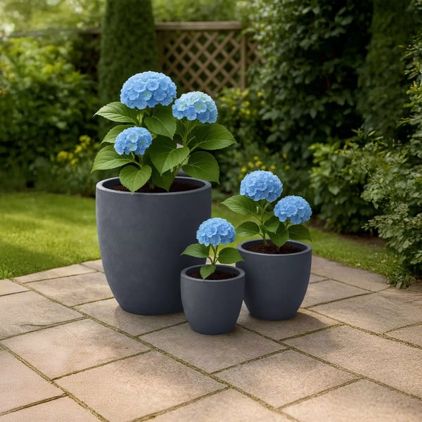 3 kpl Fiberclay Istutusruukkuja, Antrasiitti