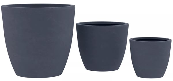 3 kpl Fiberclay Istutusruukkuja, Antrasiitti