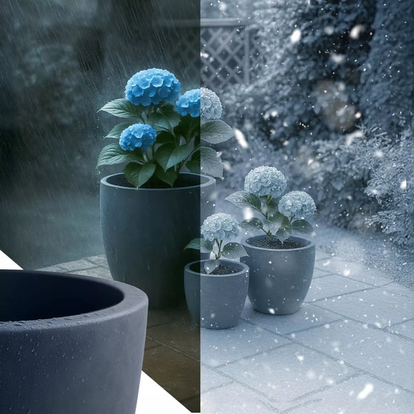 3 kpl Fiberclay Istutusruukkuja, Antrasiitti