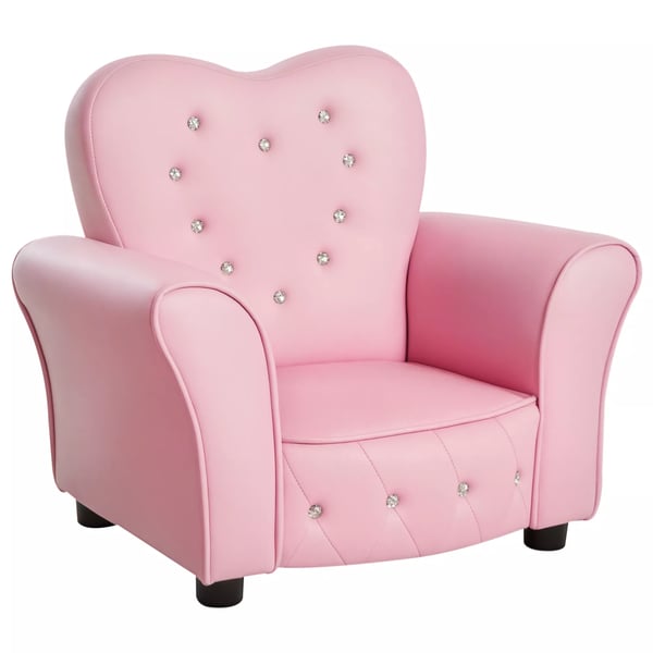 Barnsoffa Prinsessa Hjärtformad i Rosa PVC och Skum, L59xB41,5xH49cm Barnsoffa Prinsessa Hjärtformad i Rosa PVC och Skum, L59xB41,5xH49cm
