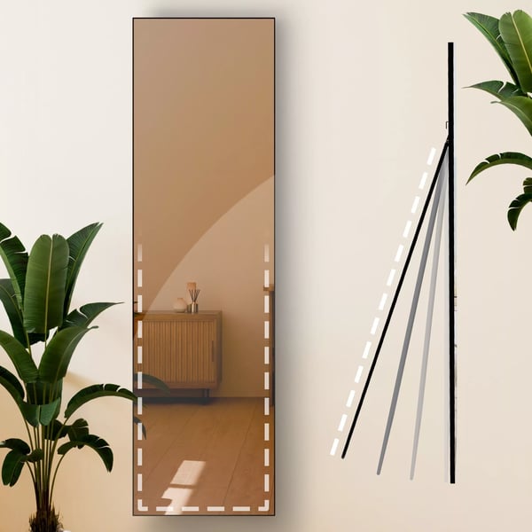 Benicia peili 140x40 cm, mattamusta metallirungolla