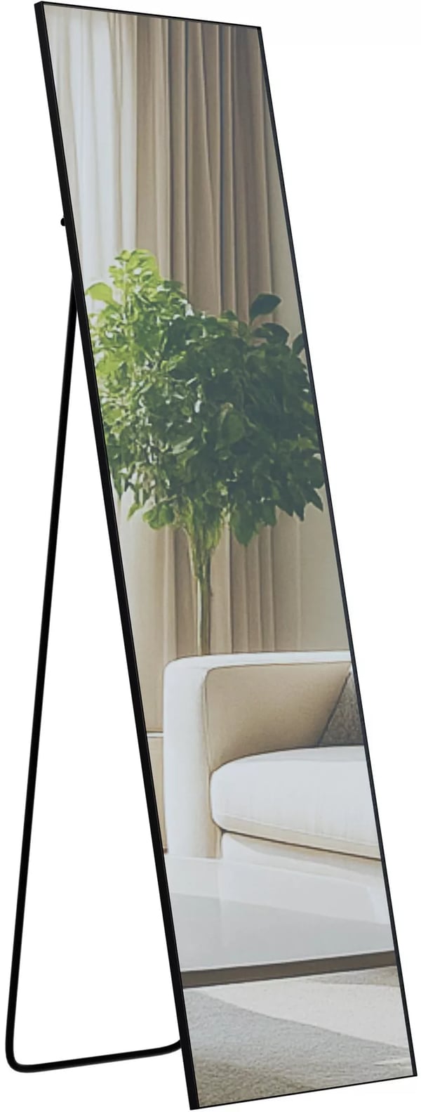 Benicia peili 140x40 cm, mattamusta metallirungolla