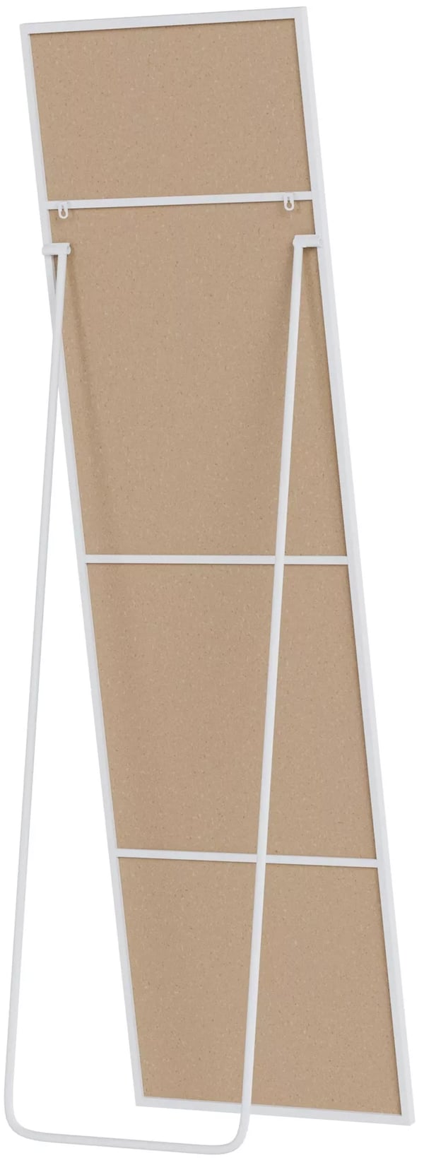 Benicia Fuld Længde Spejl, 140x40 cm, Mat Hvid Metalramme, Væg eller Stående