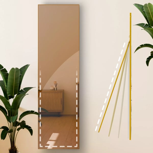 Benicia Spejl 140x40 cm - Blank Guld Metalramme