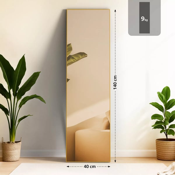 Benicia Spejl 140x40 cm - Blank Guld Metalramme